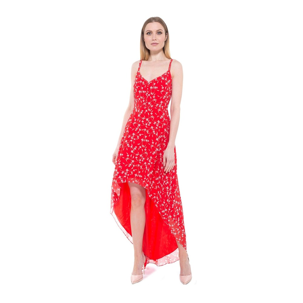 Alexia Admor Bailey Sweetheart Sleeveless Floral High-Low Maxi Dress Red Size 10